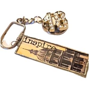Inspire Key Holder with Rhinestone 18 Charm
